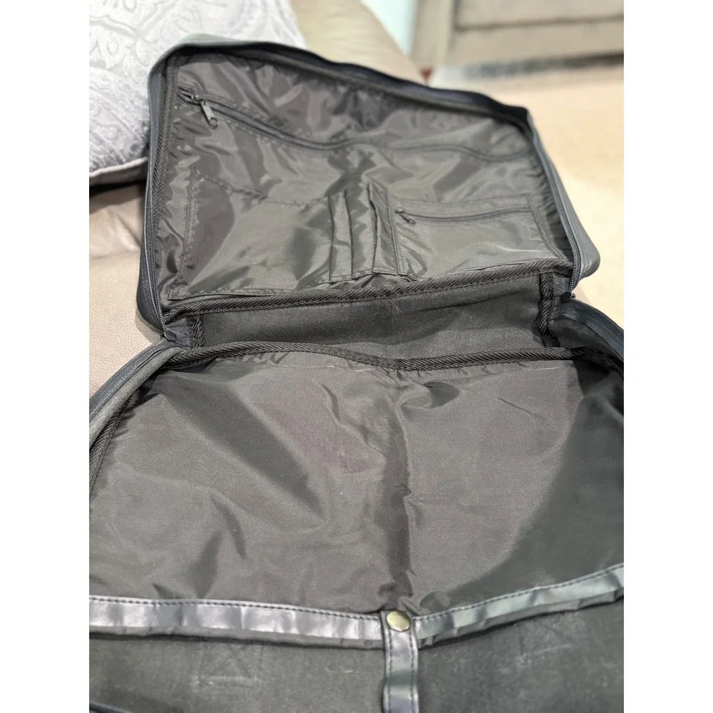 Fahrenheit Black Faux‎ Leather Laptop Briefcase Business Travel Bag Organizer